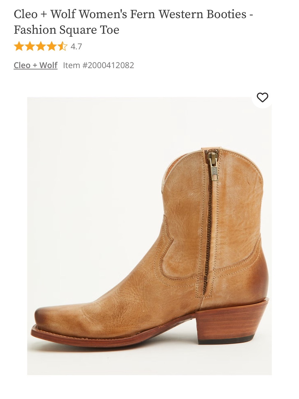 Cleo + Wolf Fern Western Booties in Honey Tan - Picture 3 of 7